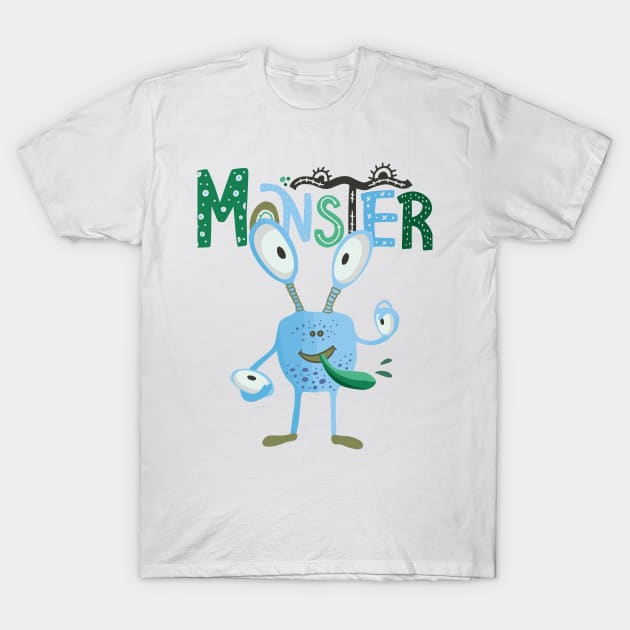 Cute Monster T-Shirt by Eldamar Studio